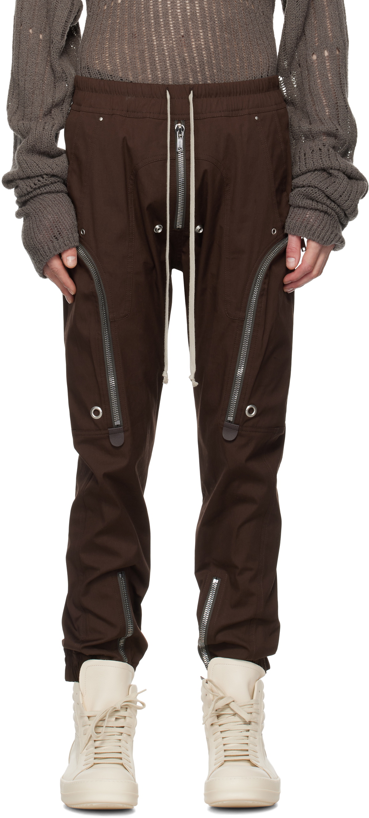 Rick Owens Burgundy Hollywood Bauhaus Cargo Pants Rick Owens