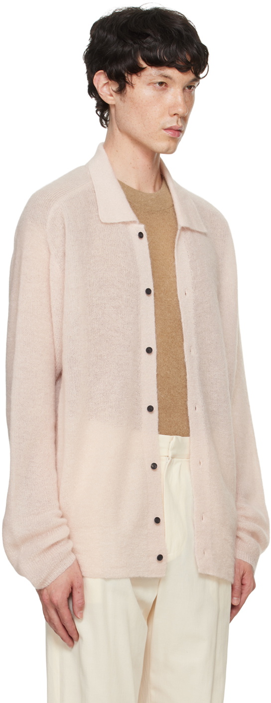 ATON Pink Super Kid Mohair Cardigan ATON