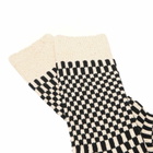 RoToTo Checkerboard Pattern Sock in Black
