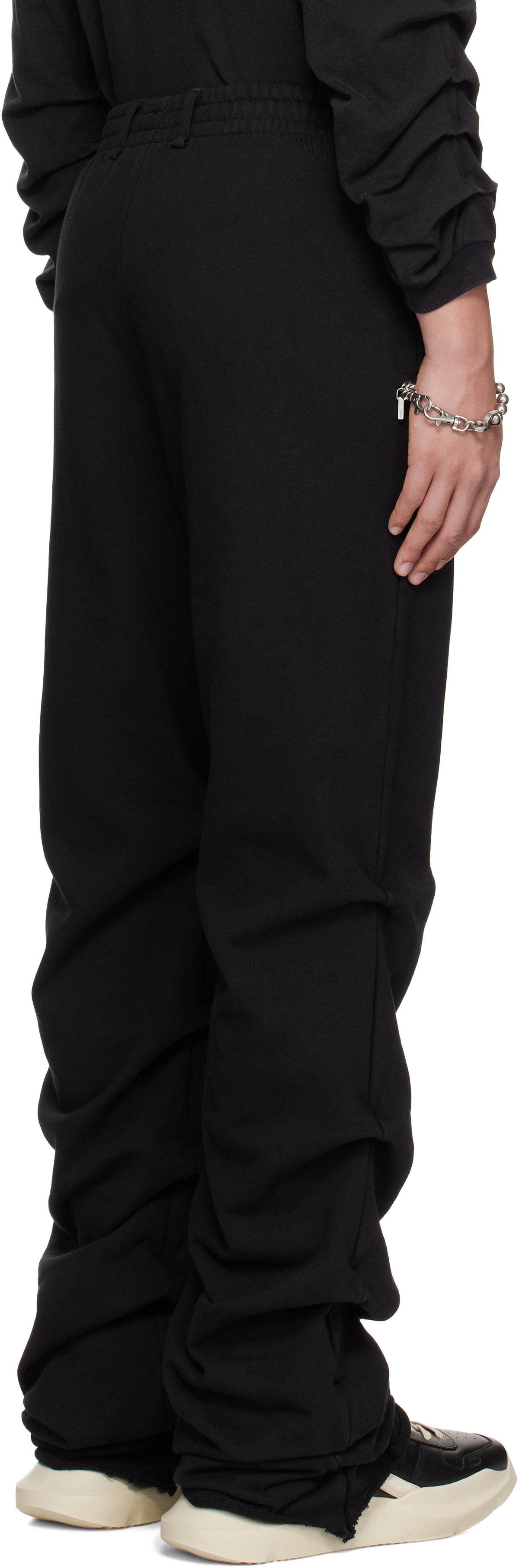 We11done Black Wrinkled Straight Jogger Sweatpants