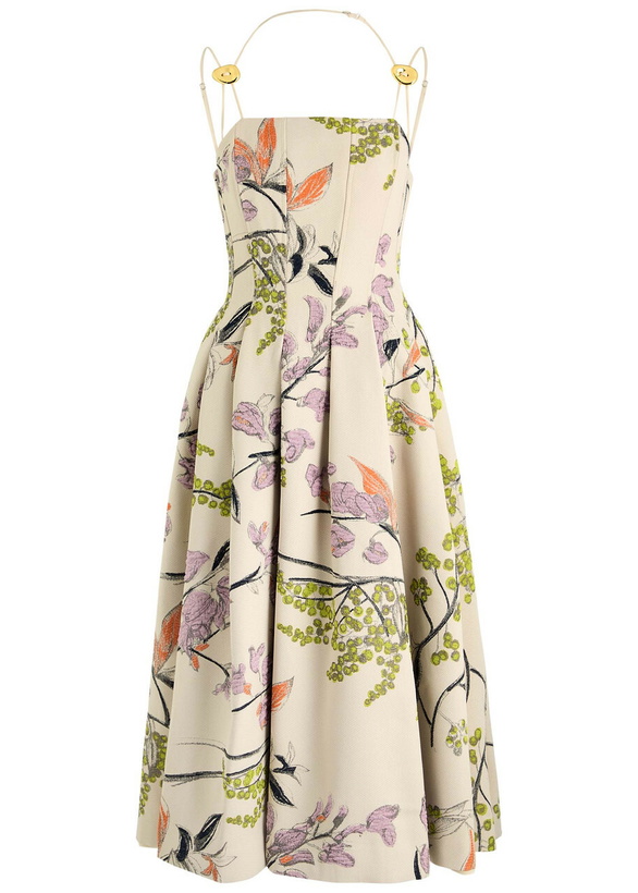 Photo: Stine Goya Floral-jacquard Woven Midi Dress Multicoloured 1