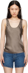 ANINE BING Brown Lea Tank Top
