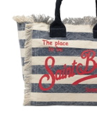MC2 Saint Barth Blue Striped Cotton Canvas Vanity Tote Bag