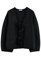 BY Malene Birger Mineas Floral-appliqué Silk Jacket Black