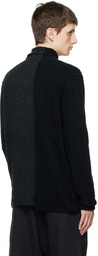 Isabel Benenato Black & Gray Paneled Turtleneck