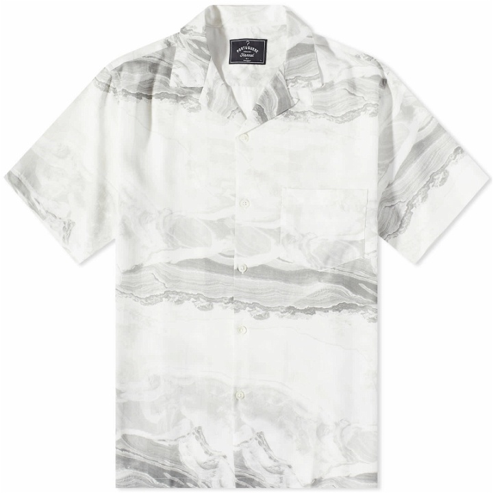 Photo: Portuguese Flannel Men's Marble Vacation Shirt in White/Grey