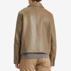 AMI Paris Men's Leather Buttoned Jacket in Smoke Grey