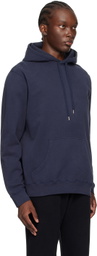 Sunspel Navy Loopback Hoodie