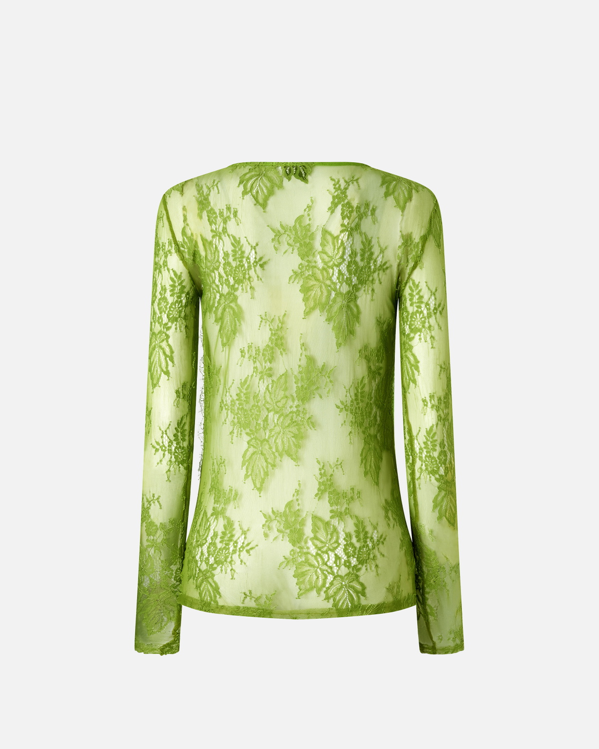 Pinko Slim Fitting Lace Sweater With Fringing Green Spinach