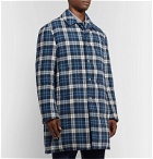 Thom Browne - Checked Mélange Wool Down Coat - Blue