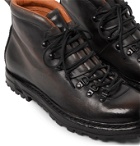 Officine Creative - Artik Burnished-Leather Lace-Up Boots - Gray