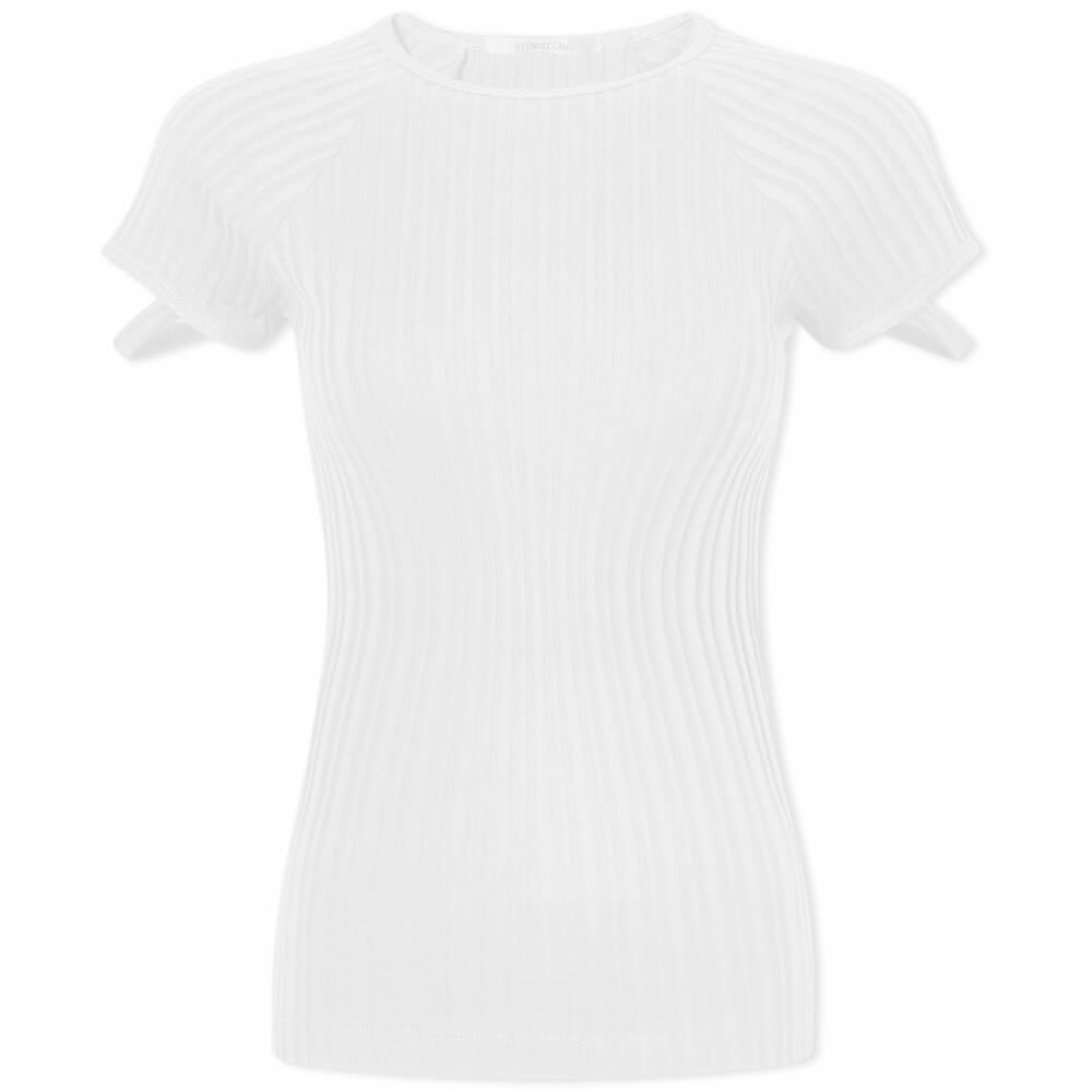 Helmut Lang Women's Ribbed T-Shirt in White Helmut Lang
