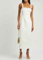 Odd Muse Ultimate Muse Embellished Stretch-crepe Midi Dress Elegant day Dress, White UK8-10 / S