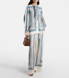 Zimmermann Striped scarf-detail silk shirt