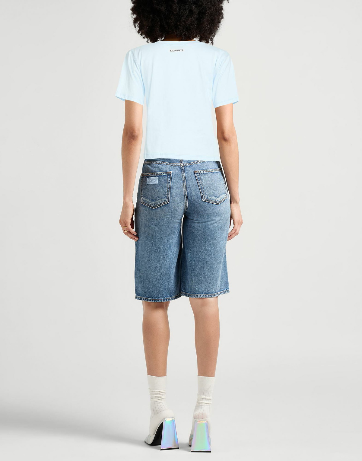 Laneus Womens T-shirt Sky in Blue