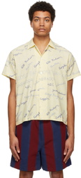 Bode Yellow Embroidered Name Tag Shirt