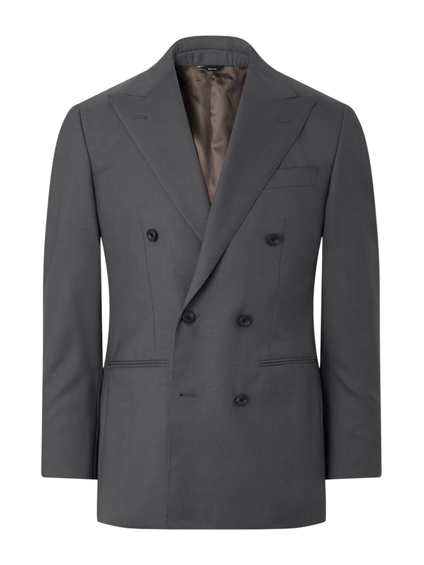 Photo: Thom Sweeney - Double-Breasted Wool-Twill Suit Jacket - Gray