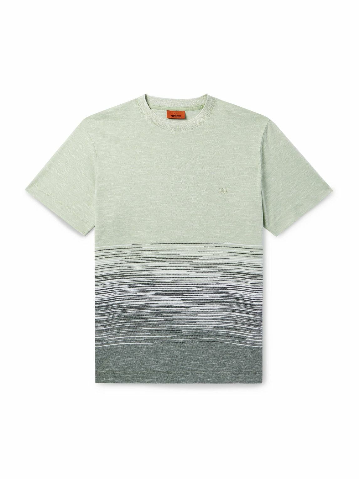 Missoni - Space-Dyed Cotton and Linen-Blend Piqué T-Shirt - Green