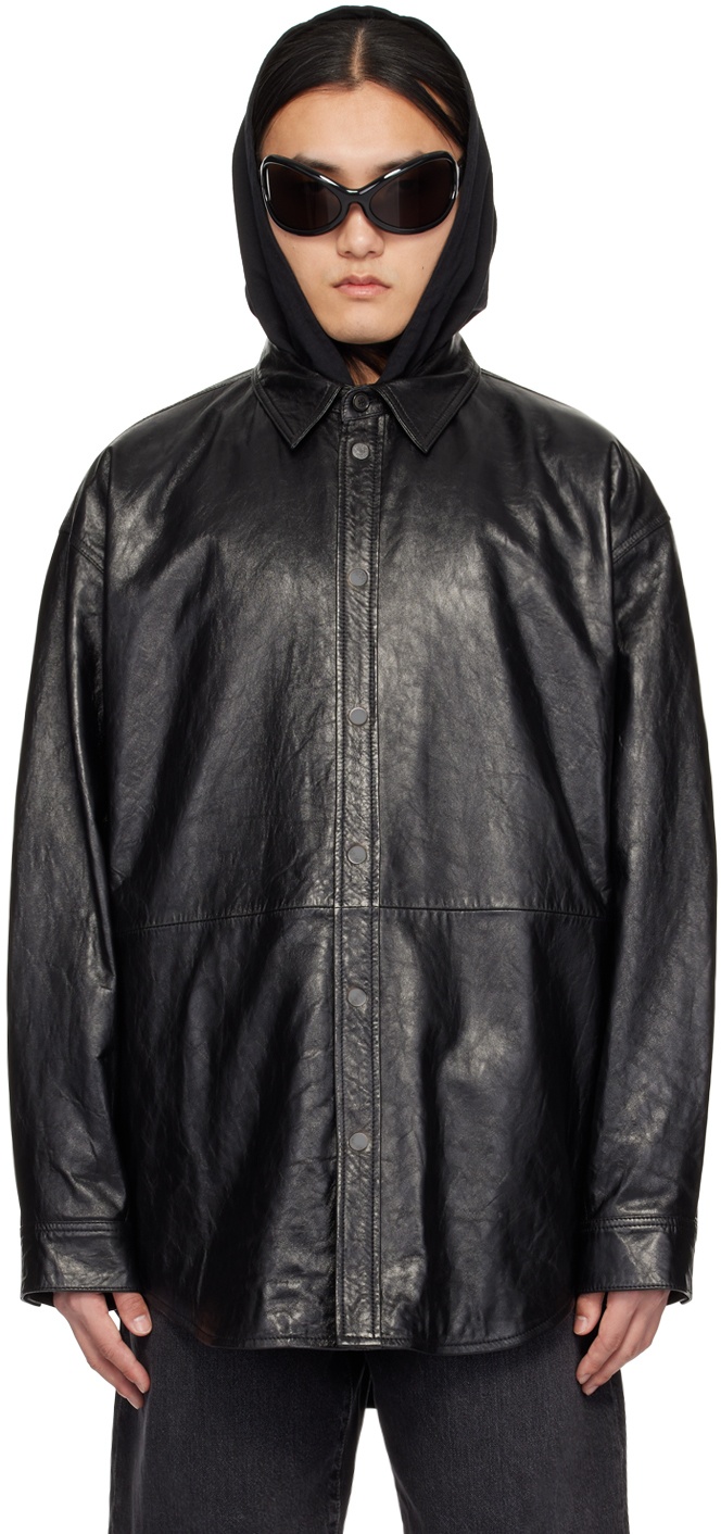 Photo: Acne Studios Black Embossed Leather Jacket