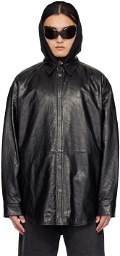 Acne Studios Black Embossed Leather Jacket