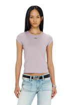 Diesel T-shirt with cut-out embroidered logo - T-Shirts Womens in Violet
