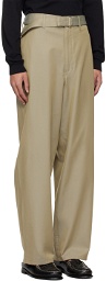 AURALEE Taupe Belted Trousers