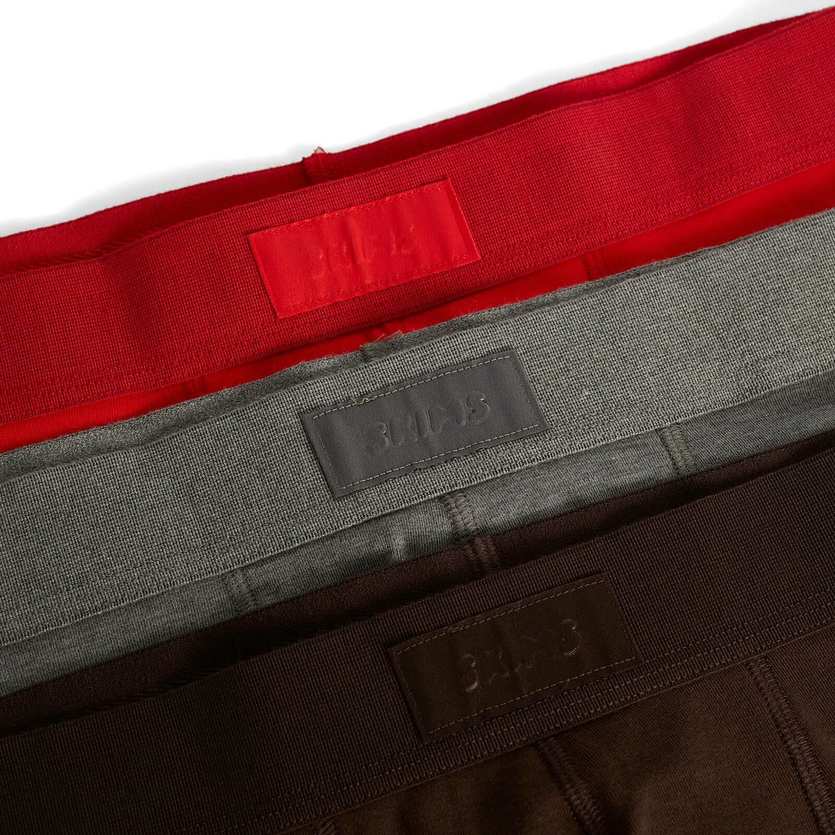 SKIMS Men's Cotton Boxer Brief 5" - 3-Pack in Ruby Espresso Multi
