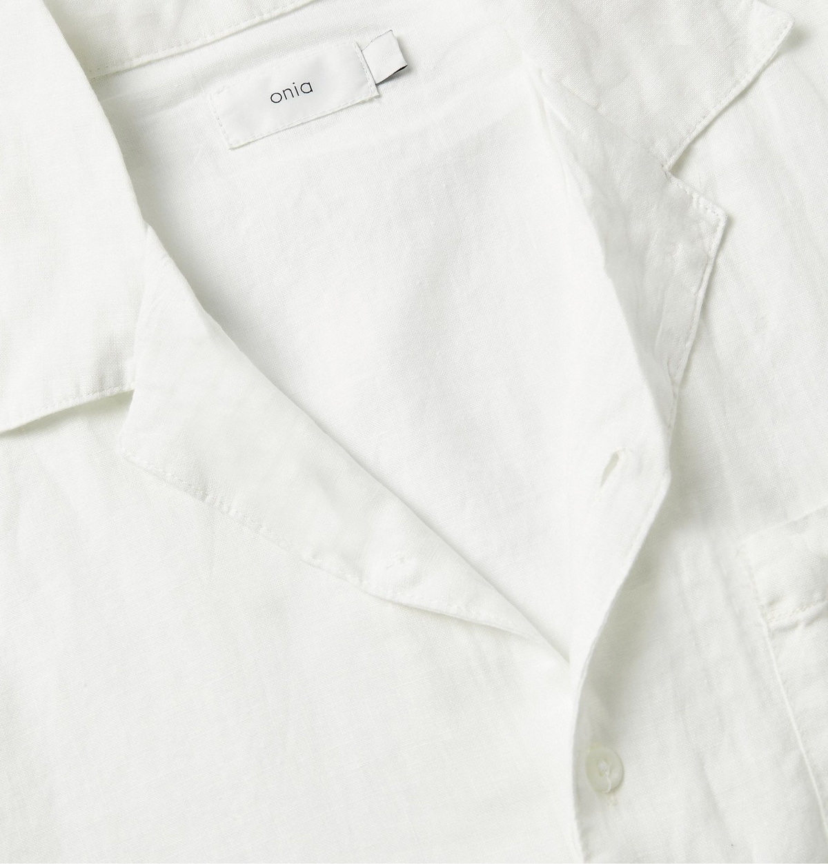 Onia - Vacation Camp-Collar Linen Shirt - White Onia