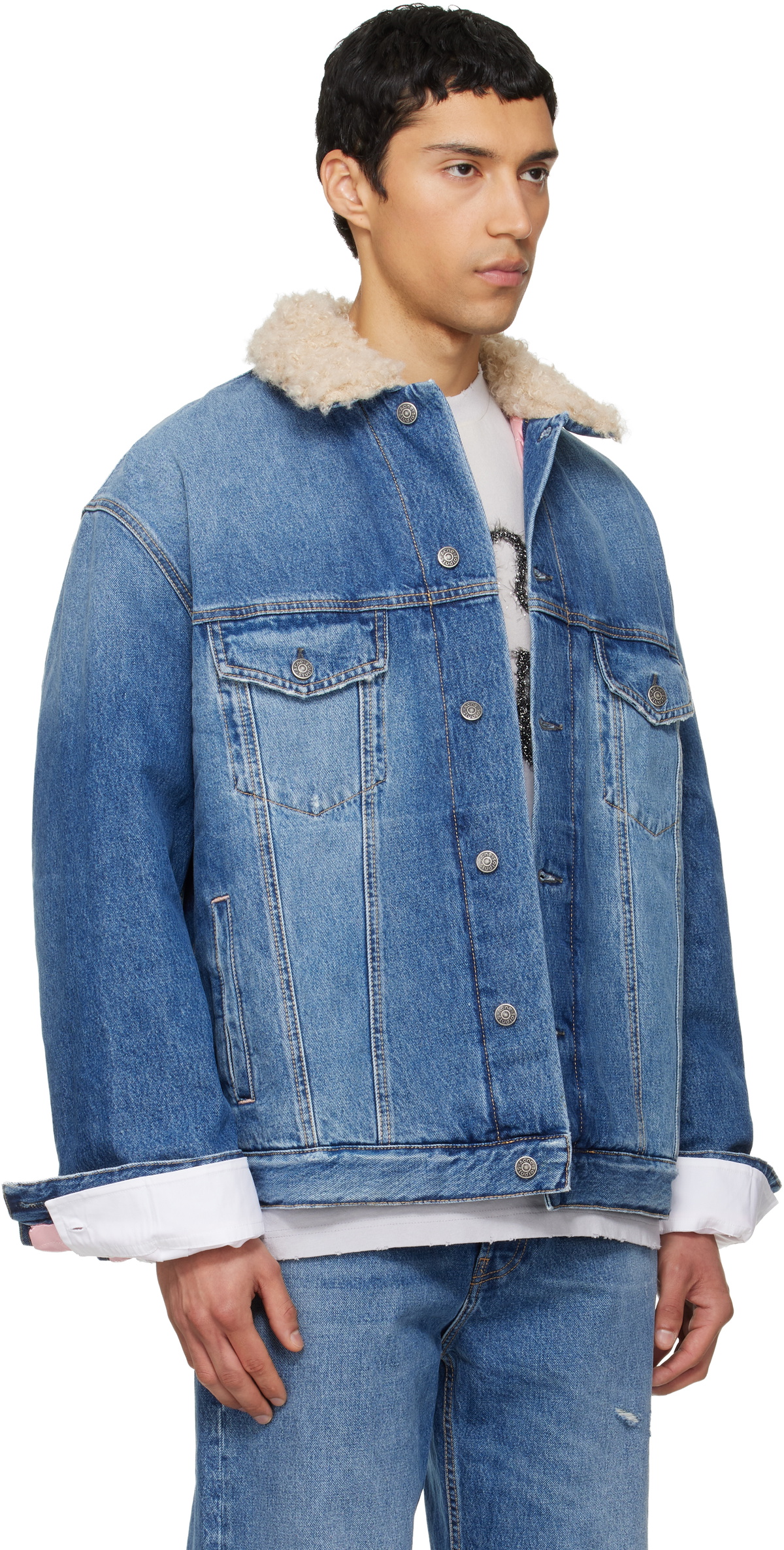Acne Studios Blue Faded Denim Jacket