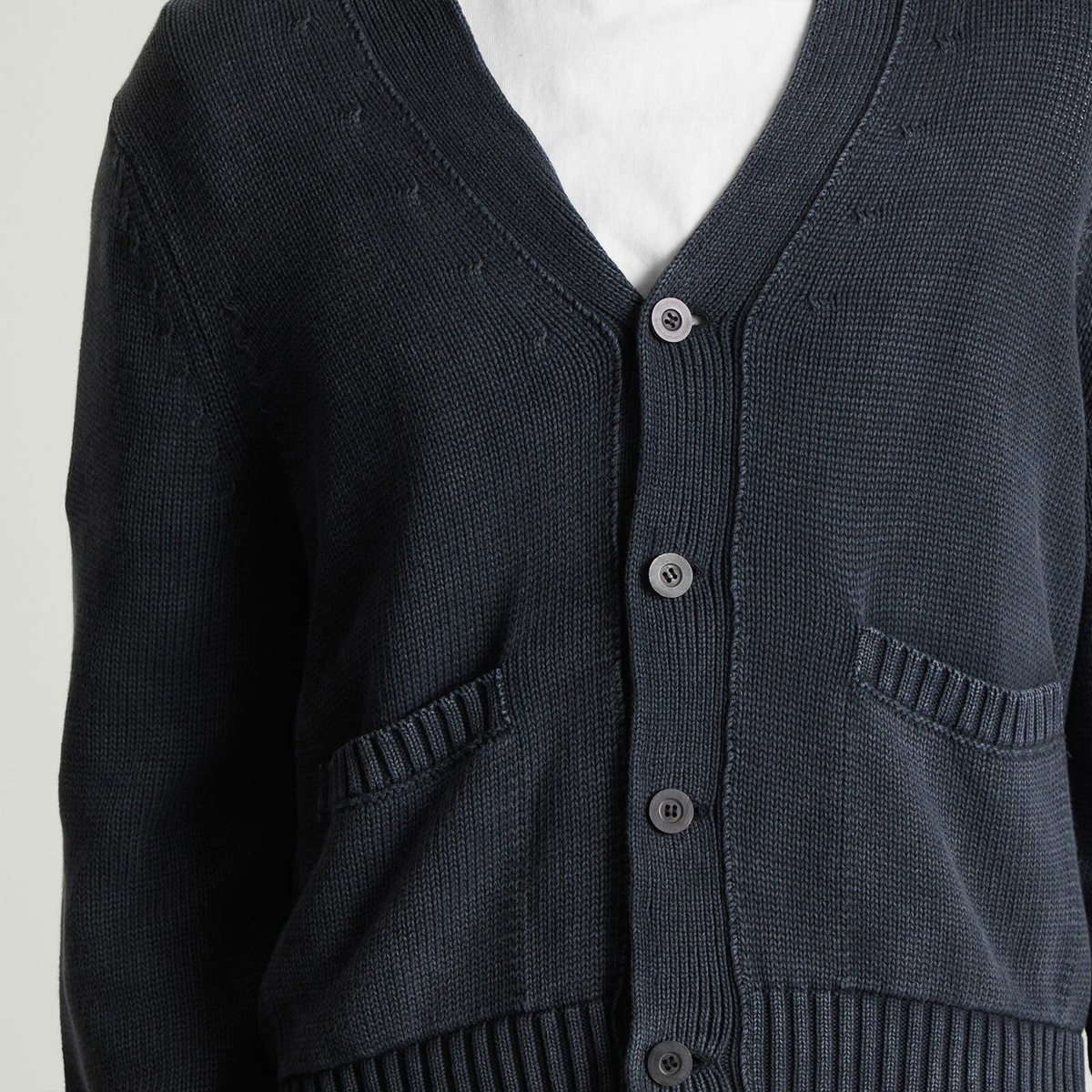 Corridor Men's Acid Wash Cardigan in Black