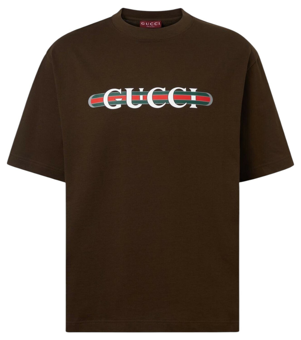 GUCCI - Interlocking G Web Print Cotton T-shirt Gucci