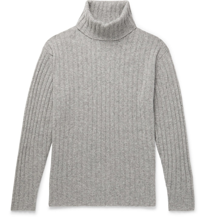 Photo: NN07 - Davies Ribbed Wool-Blend Rollneck Sweater - Gray