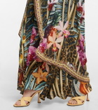 Camilla Embellished floral silk beach cover-up