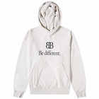 Balenciaga Men's Be Different Popover Hoody in Ecru/Black