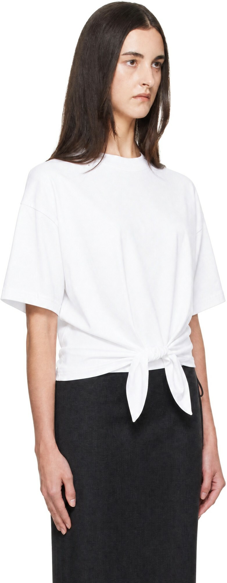 St. Agni White Cotton Jersey Split Back Top