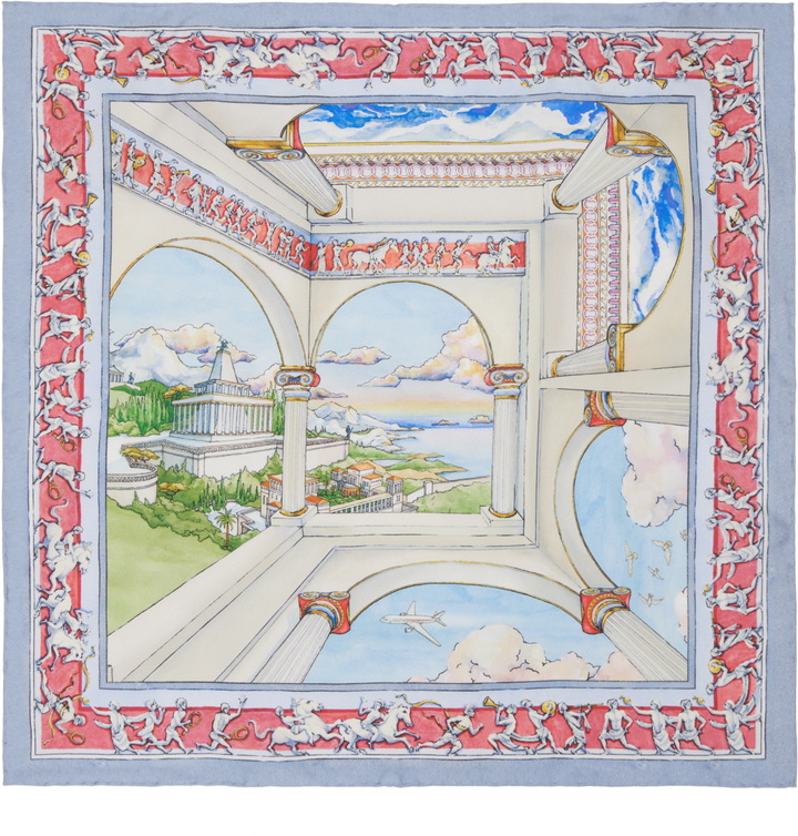 Photo: Casablanca Blue & Off-White Small Silk Scarf