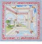 Casablanca Blue & Off-White Small Silk Scarf
