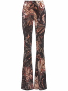 ETRO Printed Flared Jersey Pants