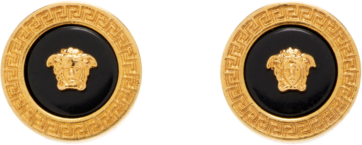 Versace Enamel Medusa Stud Earrings