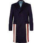 Gucci - Stripe-Trimmed Cashmere and Wool-Blend Coat - Men - Navy