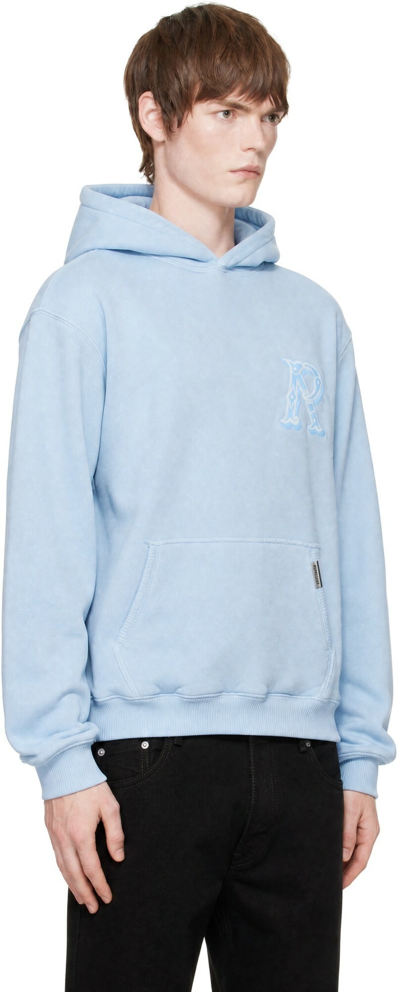 Represent Blue Western Initial Hoodie