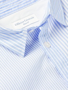 OFFICINE GÉNÉRALE - Tony Patchwork Striped Cotton Oxford Shirt - Blue