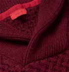 Isaia - Shawl-Collar Cable-Knit Cashmere Sweater - Burgundy