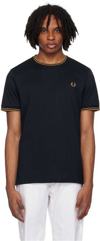 Photo: Fred Perry Navy Twin Tipped T-Shirt