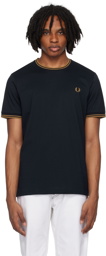 Fred Perry Navy Twin Tipped T-Shirt