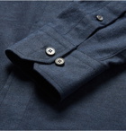 Berluti - Knitted-Collar Cotton Shirt - Men - Blue