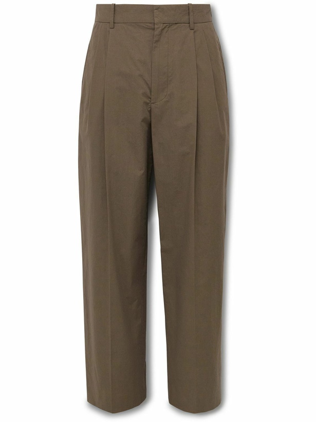Photo: The Row - Silas Tapered Pleated Cotton Trousers - Brown