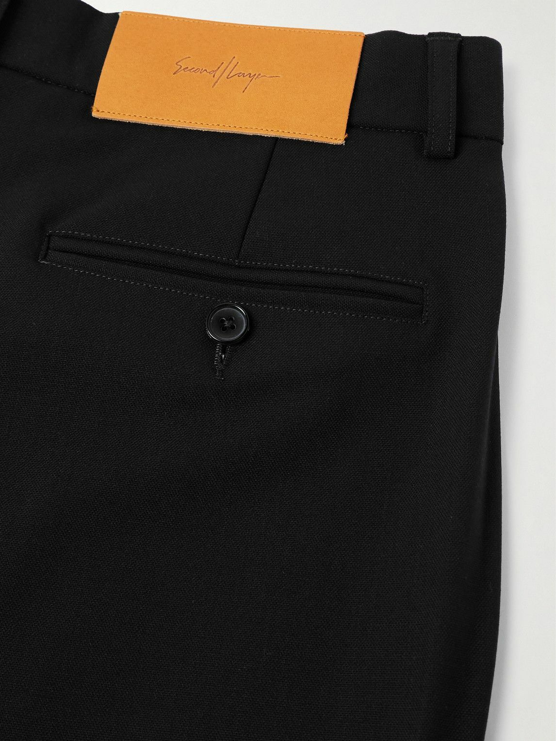 SECOND / LAYER - Zooty Straight-Leg Stretch-Wool Trousers - Black