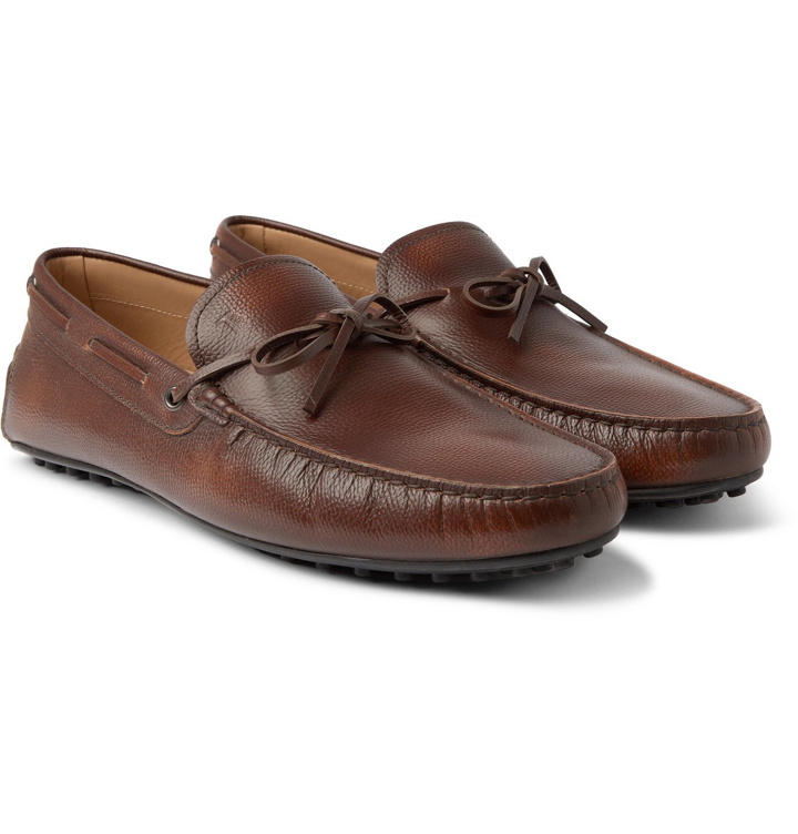 Photo: TOD'S - City Full-Grain Leather Driving Shoes - Brown