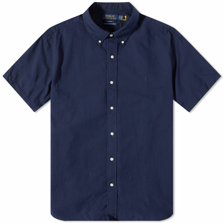 Photo: Polo Ralph Lauren Men's Seersucker Short Sleeve Shirt in Astoria Navy